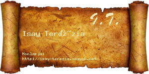 Isay Terézia névjegykártya